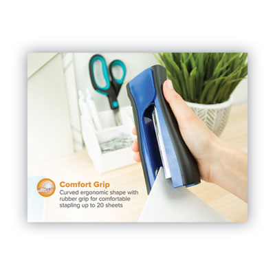Dynamo Stapler, 20-Sheet Capacity, Blue