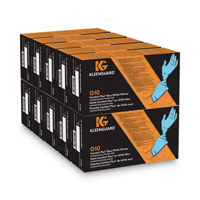 G10 Comfort Plus Blue Nitrile Gloves, Powder-Free, X-Large,