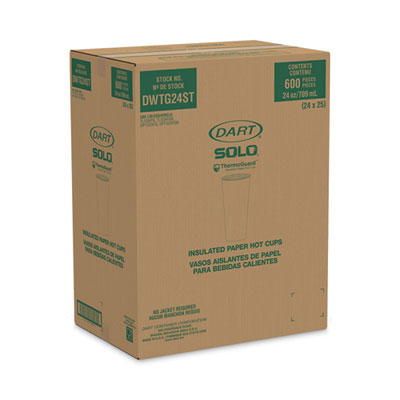 Thermoguard Insulated Paper Hot Cups, 24 oz, Steam Print Des