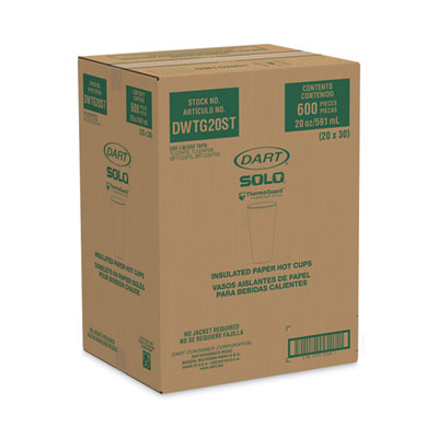 Thermoguard Insulated Paper Hot Cups, 20 oz, Steam Print Des