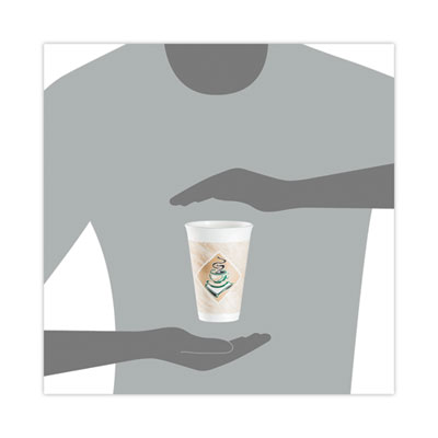 Cafe G Foam Hot/cold Cups, 16 Oz, Brown/green/white, 1,000/c