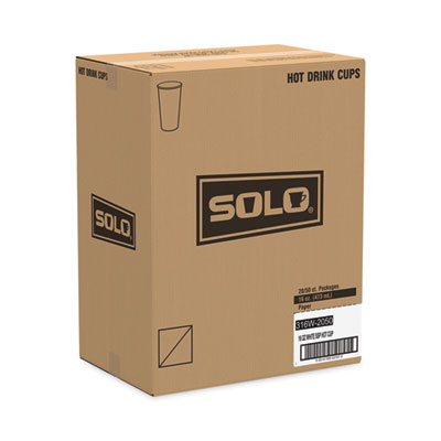 Single-Sided Poly Paper Hot Cups, 16 oz, White, 50/Sleeve, 2