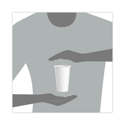 Single-Sided Poly Paper Hot Cups, 16 oz, White, 50/Sleeve, 2