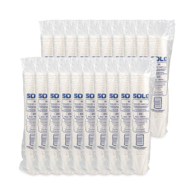 Single-Sided Poly Paper Hot Cups, 10 oz, White, 50/Sleeve, 2