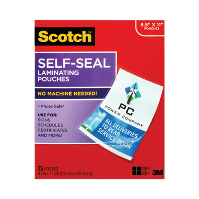 Self-Sealing Laminating Pouches, 9.5 Mil, 9" X 11.5", Gloss