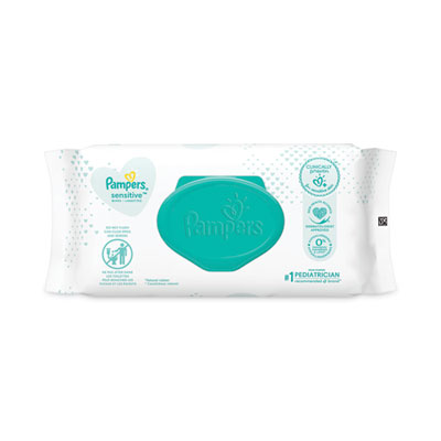 Sensitive Baby Wipes, 1-Ply, 6.8 x 7, Unscented, White, 56/P