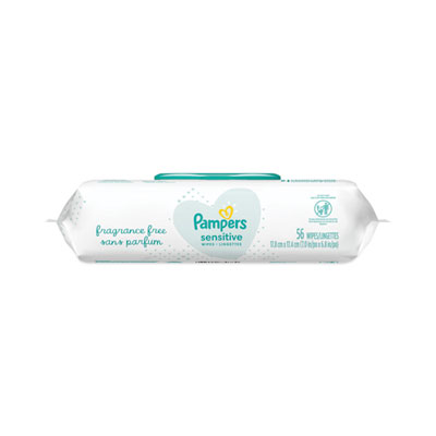 Sensitive Baby Wipes, 1-Ply, 6.8 x 7, Unscented, White, 56/P