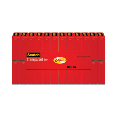 Transparent Tape, 1" Core, 0.75" X 83.33 Ft, Transparent, 24