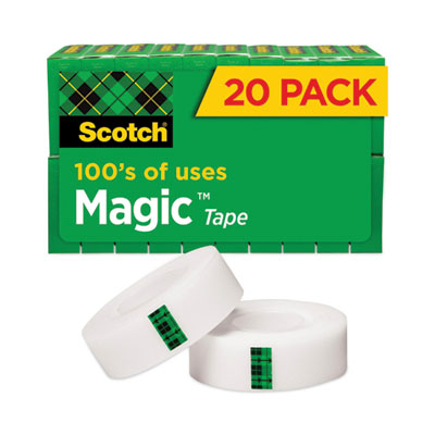 Magic Tape Value Pack, 1" Core, 0.75" X 83.33 Ft, Clear, 20/