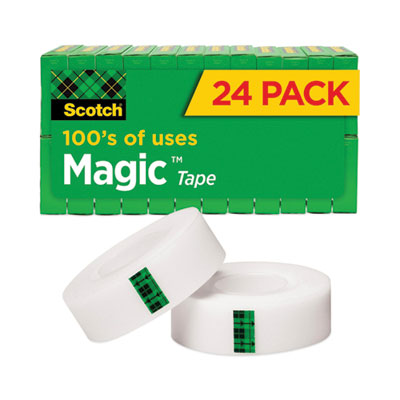 Magic Tape Value Pack, 1" Core, 0.75" X 83.33 Ft, Clear, 24/