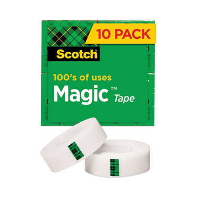 Magic Tape Value Pack, 1" Core, 0.75" X 83.33 Ft, Clear, 10/