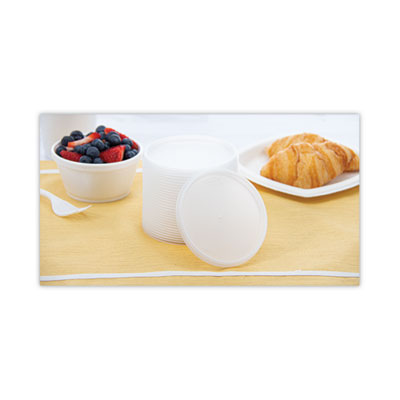Plastic Lids for Foam Cups, Bowls and Containers, Flat, Vent