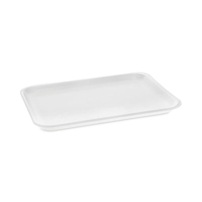 Meat Tray, #4 Shallow, 9.12 x 7.12 x 0.65, White, Foam, 500/