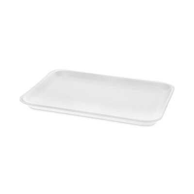 Meat Tray, #4 Shallow, 9.12 x 7.12 x 0.65, White, Foam, 500/