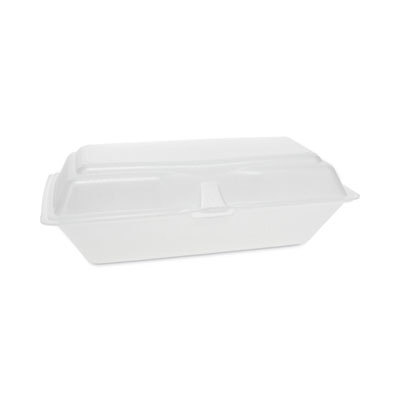 Foam Hinged Lid Containers, Single Tab Lock Hoagie, 9.8 x 5
