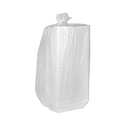 Foam Hinged Lid Containers, Single Tab Lock Hoagie, 9.8 x 5
