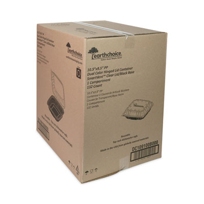 EarthChoice Vented Dual Color Microwavable Hinged Lid Contai