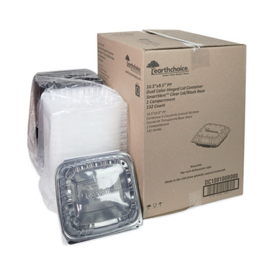 EarthChoice Vented Dual Color Microwavable Hinged Lid Contai