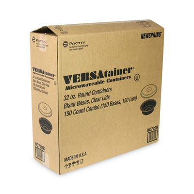 Newspring VERSAtainer Microwavable Containers, 32 oz, 7" Dia
