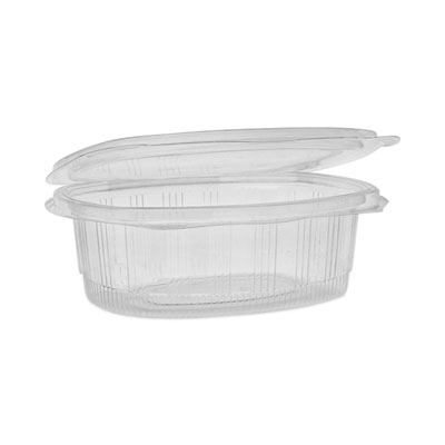 EarthChoice Recycled PET Hinged Container, 24 oz, 7.37 x 5.8