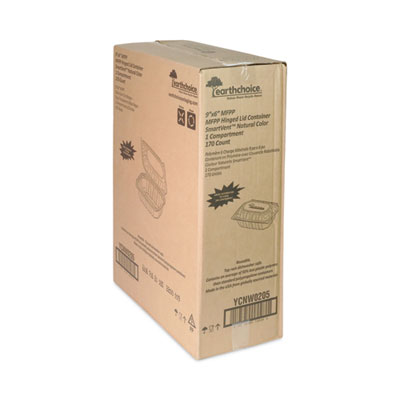 EarthChoice Vented Microwavable MFPP Hinged Lid Container, 9
