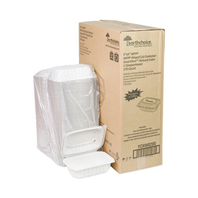 EarthChoice Vented Microwavable MFPP Hinged Lid Container, 9