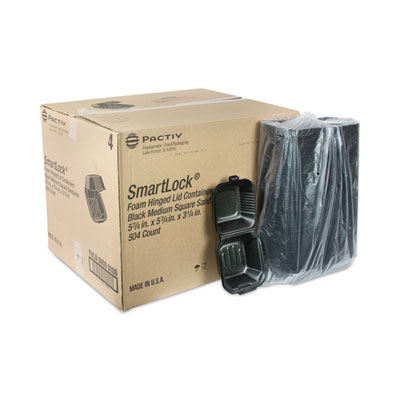 SmartLock Foam Hinged Lid Container, Sandwich, 5.8 x 5.8 x 3