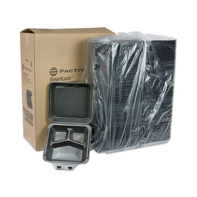 SmartLock Foam Hinged Lid Container, Large, 3 Compartments, 