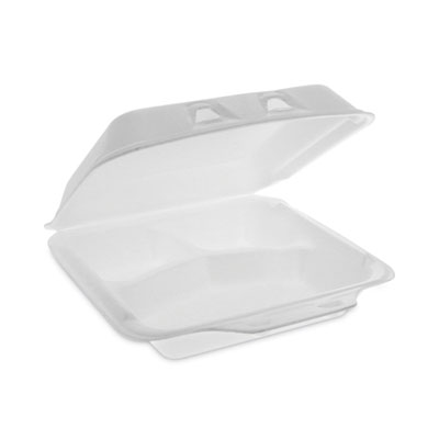 SmartLock Foam Hinged Lid Container, Small, 3 Compartments, 