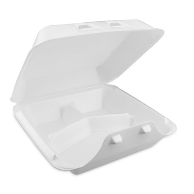 SmartLock Foam Hinged Lid Container, Large, 3 Compartments,