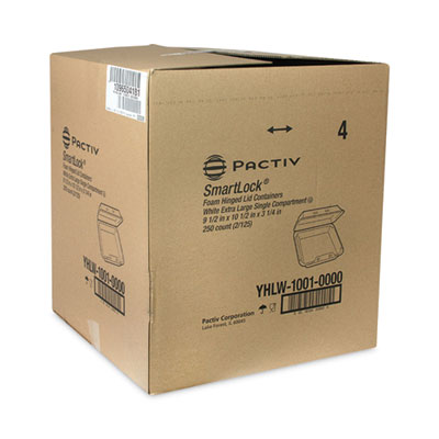 SmartLock Foam Hinged Lid Container, X-Large, 9.5 x 10.5 x 3