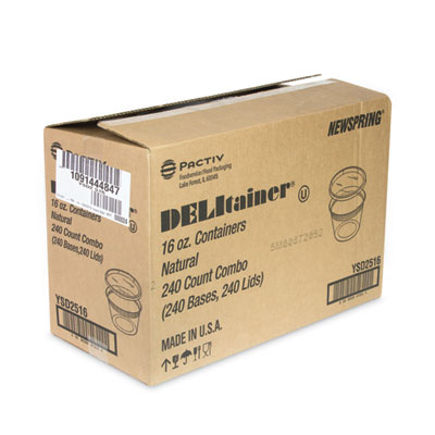 Newspring DELItainer Microwavable Container, 16 oz, 4.7" Dia