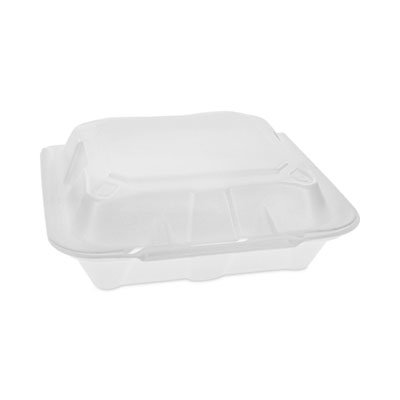 Vented Foam Hinged Lid Container, Dual Tab Lock Economy, 8.4