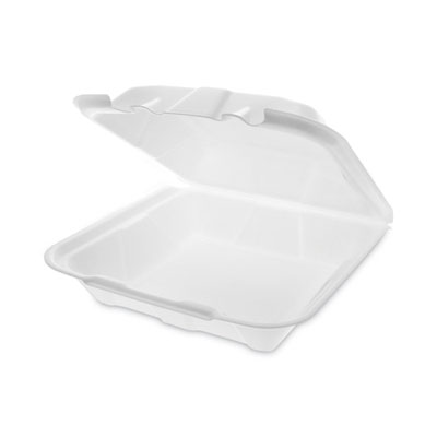 Vented Foam Hinged Lid Container, Dual Tab Lock Economy, 9.1