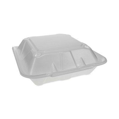 Vented Foam Hinged Lid Container, Dual Tab Lock Economy, 3 C
