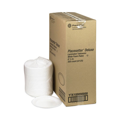 Placesetter Deluxe Laminated Foam Dinnerware, Plate, 8.88" d