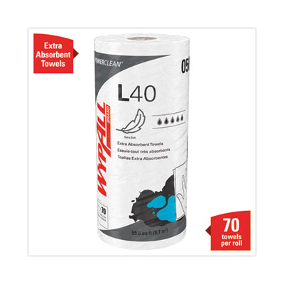 L40 Towels, Small Roll, 10.4 x 11, White, 70/Roll, 24 Rolls/