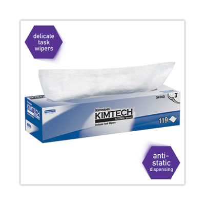 Kimwipes Delicate Task Wipers, 3-Ply, 11.8 x 11.8, Unscented