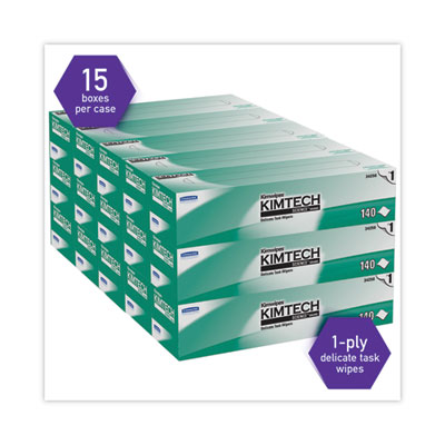 Kimwipes Delicate Task Wipers, 1-Ply, 14.7 x 16.6, Unscented