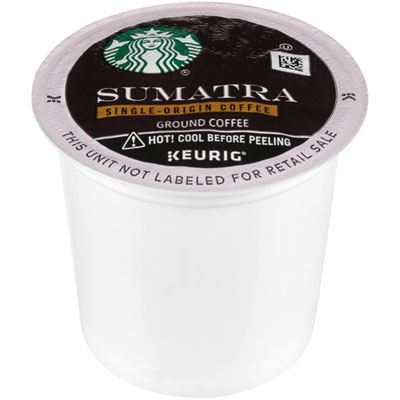 Sumatra Coffee K-Cups, Sumatra, 0.4 oz K-Cup, 24/Box