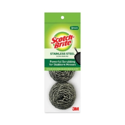 Metal Scrubbing Pads, 2.25 X 2.75, Silver, 3/pack, 8 Packs/c