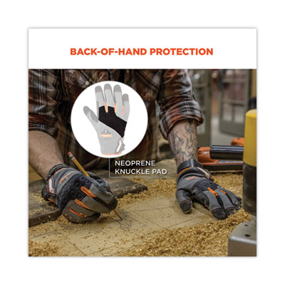 ProFlex 710 Heavy-Duty Mechanics Gloves, 9" Long, Small, Gra