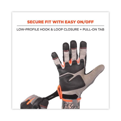 ProFlex 710 Heavy-Duty Mechanics Gloves, 9" Long, Small, Gra