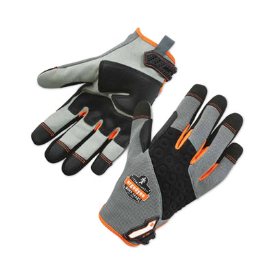 ProFlex 710 Heavy-Duty Mechanics Gloves, 9" Long, Small, Gra