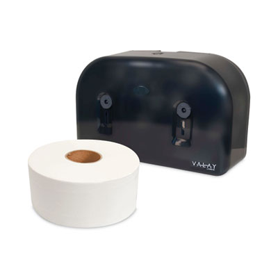 Valay Plastic Mini Jumbo Bath Tissue Dispenser, Two Rolls, 9