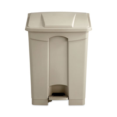 Large Capacity Plastic Step-On Receptacle, 17 gal, Plastic,