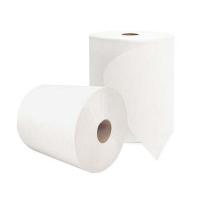 Valay Universal TAD Roll Towels, 1-Ply, 8 x 600 ft, White, 6