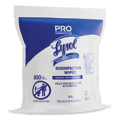 Professional Disinfecting Wipe Bucket Refill, 1-Ply, 6 x 8,