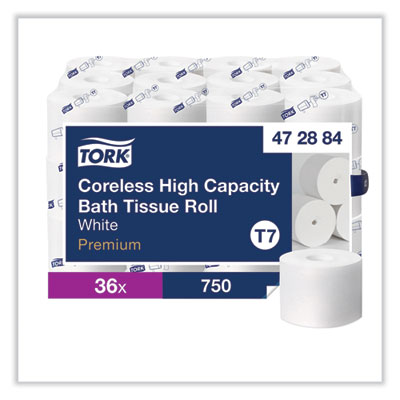 Coreless High Capacity Bath Tissue, 2-Ply, White, 750 Sheets