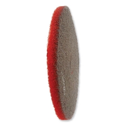 EZ CARE Heavy Duty Scrub Pad, 17" Diameter, Red/Gray, 5/Cart